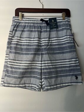 U.S. Polo Assn.Boys navy/white striped preppy casual summer shorts size XXL (18)